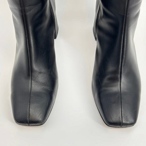 SVEGAN Chalk Vegan Leather Knee High Boots Black Made in Spain Women’s US 9.5 - Picture 5 of 12